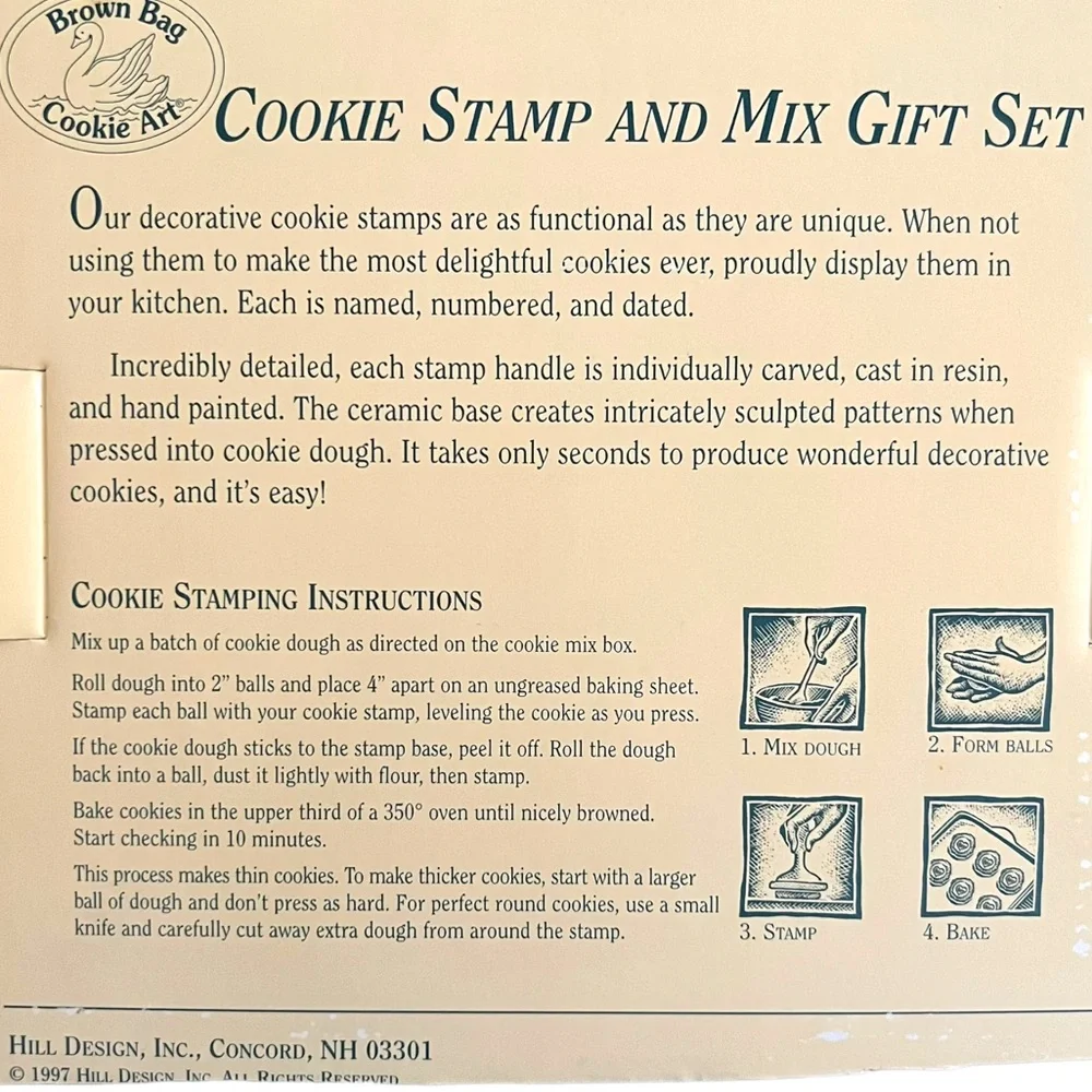 VTG Brown Bag Cookie Art Gingerbread Man No. 10 Decorative Cookie Stamp LIKE NEW